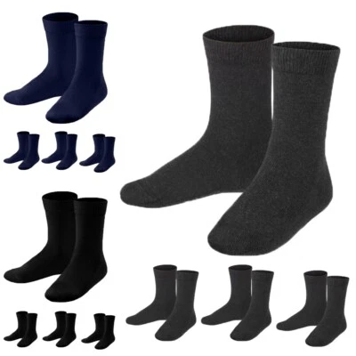Back to School Boys Plain Cotton School Socks Multipacks Socks Lab