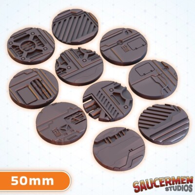 10 x 50mm Mining Rig Sci-Fi Base Toppers für Miniaturen - 3D gedrucktes Gelände