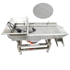 110V Stainless Steel Linear Vibrating Screen 2mm Sieve 16.1x11.8in Infeed Sifter