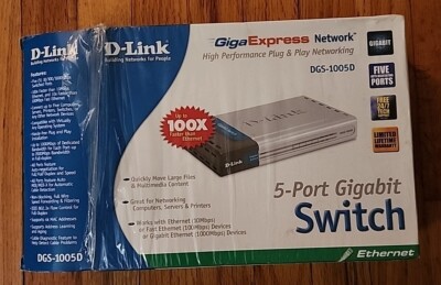 D-Link  DGS (DGS-1005D) 5-Ports External Switch New - Open Box