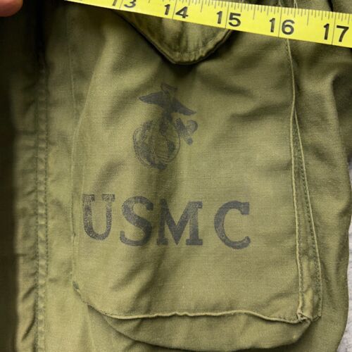 Vintage USMC Cold Weather Field Coat Jacket Mens XS Green Camo Alpha Industries - Picture 4 of 14