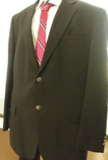 Oscar De La Renta Mens Suit Size 44R Black Jacket