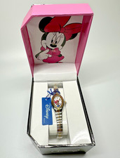 NEW IN BOX DISNEY MINNIE MOUSE TWO TONE METAL STRETCHY BAND WATCH N399