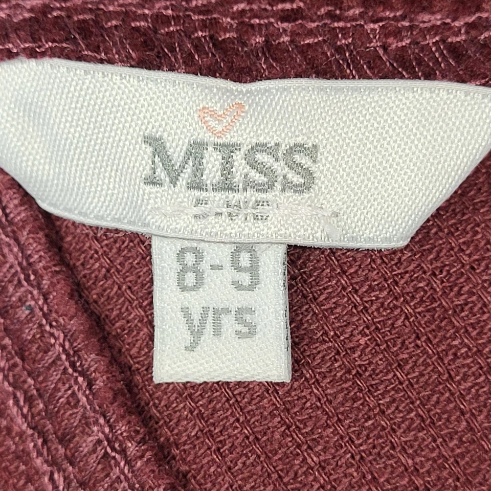 Miss Evie Burgundy Corduroy Pinafore Dungaree Dress UK Girl's Age 8-9 W26 - Image 4 of 4