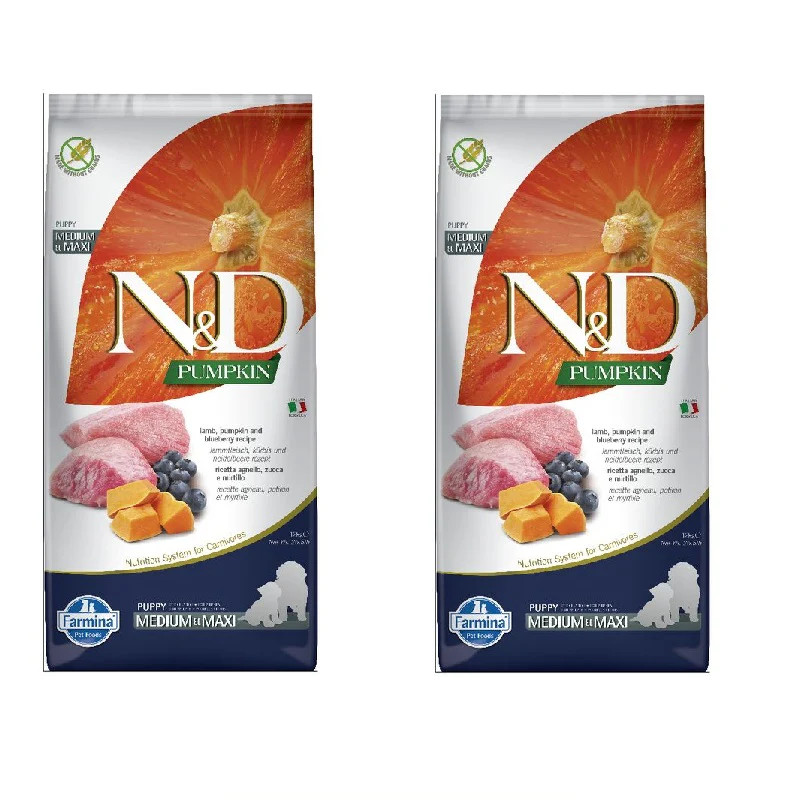 Farmina N&D Puppy Medium Maxi Agnello e Zucca 2x12kg - Stock Allevatori