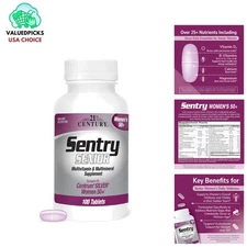 Sentry Senior Women's Multivitamin 50+ - 100 Unflavored Tablets for Wellness
