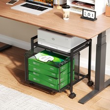 JKsmart Under Desk Printer Stand with Drawer, Rolling File Cabinet, Adjustable