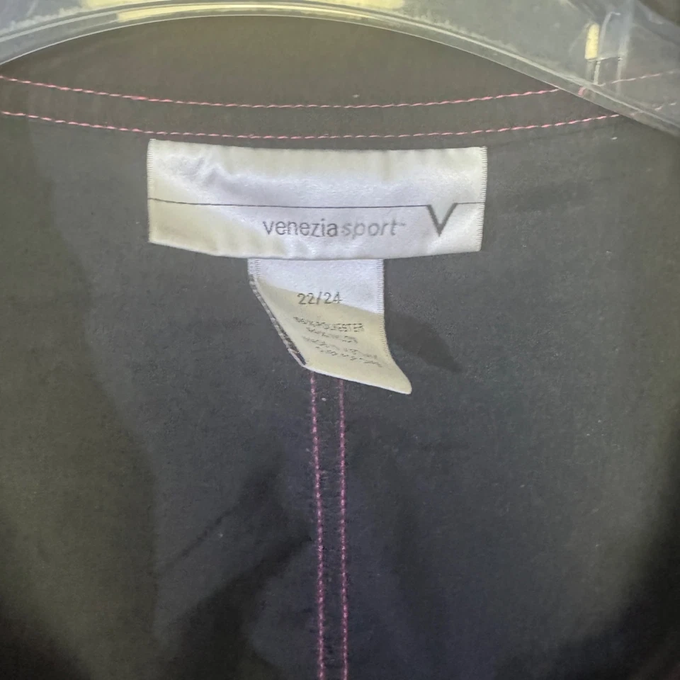 Venezia Sport 22/24 Mujer Negro Cremallera Completa Chaqueta Pantalones Conjunto Costuras Rosa Foto 3 de 4