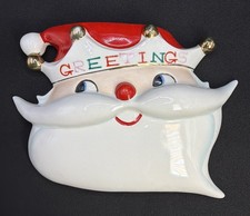 RARE Original MCM Holt Howard 1960 Crown Santa Greetings Ceramic Wall Pocket