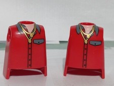 PLAYMOBIL x2 RED BODIES SHIRT NECKLACES CITY LIFE