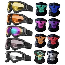 ATV Riding Goggles Face Mask Set for 5-color-lens Goggles 8pcs Skull Face Mask