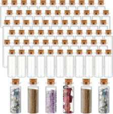72 Pcs Small Glass Jars with Cork Lids, Mini Potion Bottles Bulk Tiny Wishing