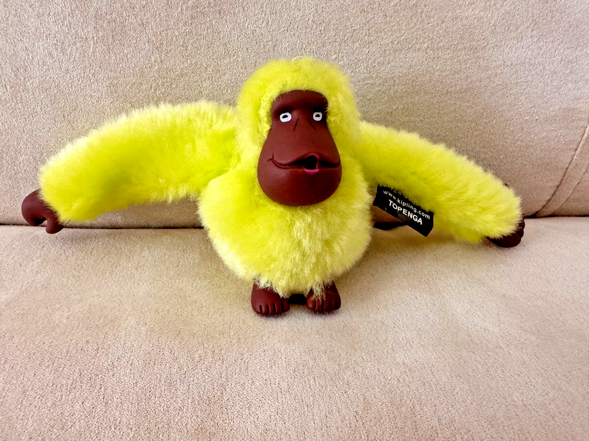 NWT KIPLING MONKEY KEY RING FOB BAG CHARM BLACK GREEN BLUE GRAY