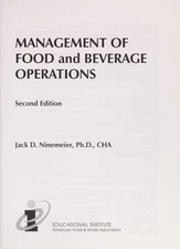 Management of Food and Beverage Operations Paperback Jack D. Nine