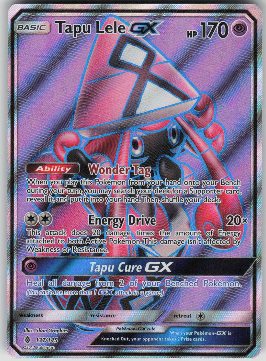 Pokemon TCG Tapu Lele GX (Full Art) Ultra Rare SM - Guardians Rising 137/145