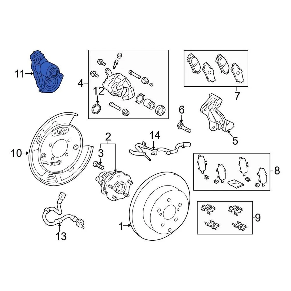 For Toyota Camry 2018-2024 Toyota 4631033010 Rear Parking Brake Actuator Foto 2 de 4