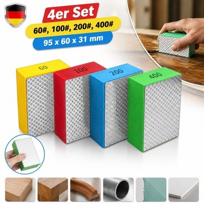 Diamant Handpolierpad 60/100/200/400 Schwamm nass trocken Stein Fliesen Keramik