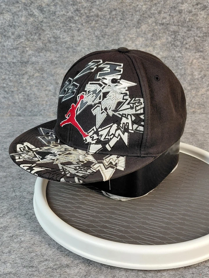 Sombrero Air Jordan Negro #23 AJUSTADO Talla 7 1/8 LOGO ÉPICO LANA Acrílico Foto 3 de 4