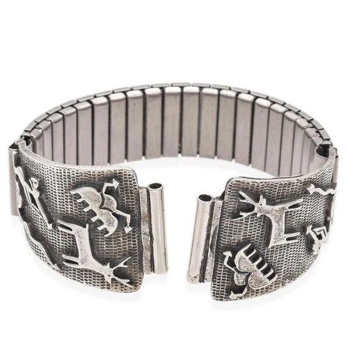 Vintage Sterling Silver Navajo Southwestern Watch Band