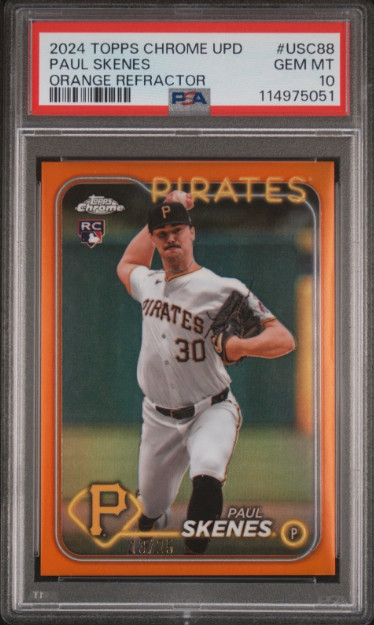 2024 Topps Chrome Update Series - Paul Skenes #USC88 Orange Refractor /25 PSA 10