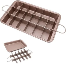 Brownie Pan with Dividers, Non-Stick Backing Pan, Brownie Pan, Lasagna Pan, Brow
