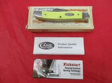 2021 Case XX U.S.A. #3318 CV Stockman 3 Blade Yellow Synthetic Handles Etched