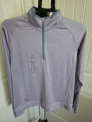 Walter Hagen Performance Golf 1/4 Zip Pullover Mens S Athletic Pink Blue Stripe