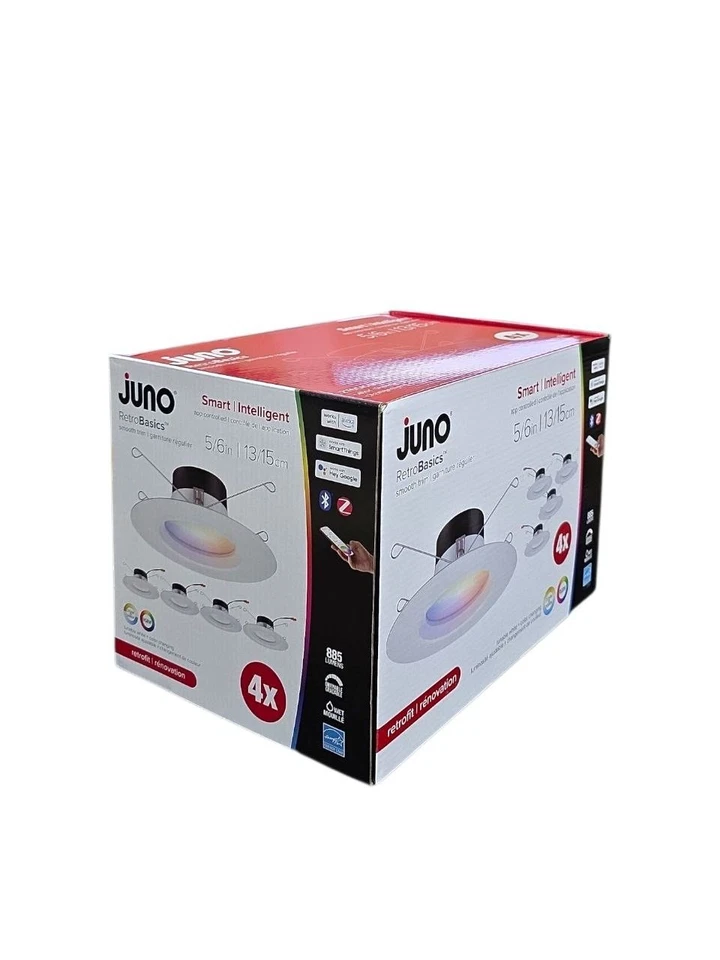 Juno 5/6 英寸改装智能可调白色/变色 LED 嵌入式装饰 4 件装 — 第 2/4 张图片