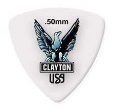 Clayton Acetal Guitar Picks 0.50mm Rounded Triangle Durable Matte Finish
