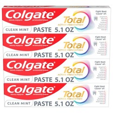 Colgate Total Active Prevention Clean Mint Toothpaste, 5.1 Ounce (Pack of 4)  1.21 per gallon