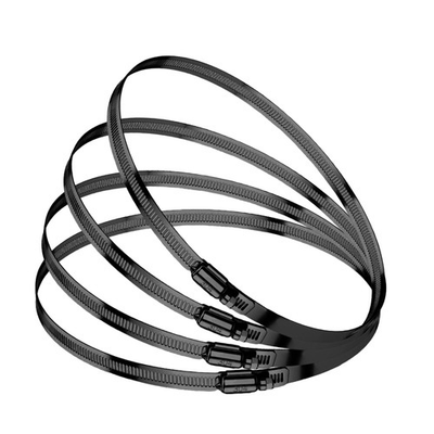 #ad 4Pcs Black Hose Clamp5 6 Inch 130 152Mm 304 Hose Clamps Stainless Steel Adjusta $13.99