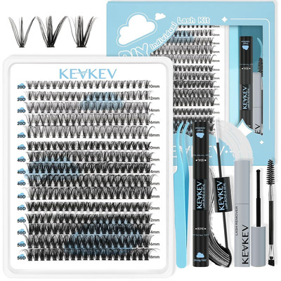 Lash Extension Kit 300Pcs Lash Clusters Kit DIY Eyelash Extension Kit with Lash 