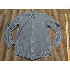 GapKids Button Down Shirt Boys XXL Blue Gingham Plaid Long Sleeve Preppy