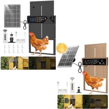 4000mAh Large Size Automatic Chicken Coop Door Black+ 2000mAh Chicken Coop Do...