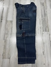 Vintage Bugle Boy Cargo Denim Blue Mens 30x31 Jeans 90s Baggy Skater Grunge