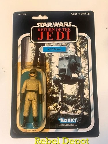1983 Vintage Kenner Star Wars ROTJ 77 back AT-ST Driver New On Card
