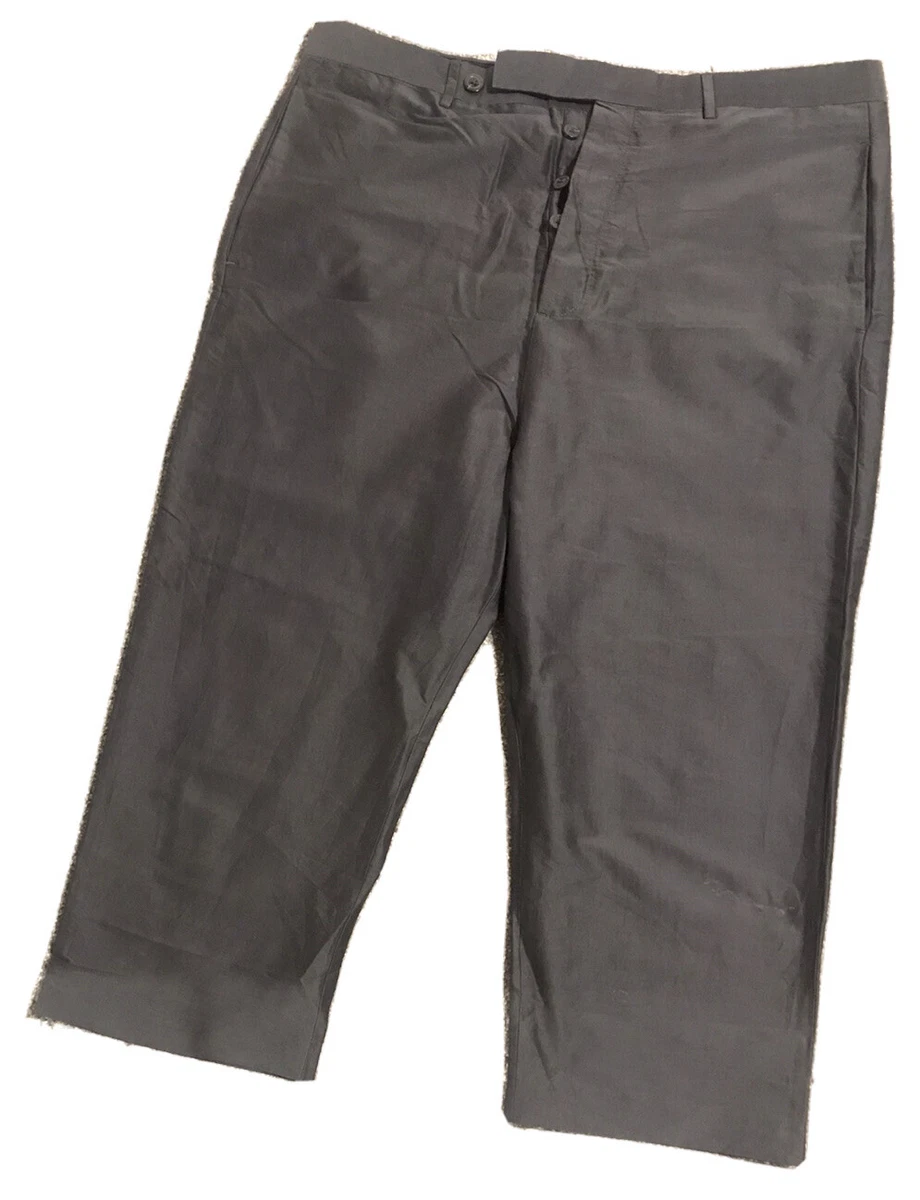 Rick Owens Dark Dust Cotton Silk Drop Crotch Cropped Pants Size 54