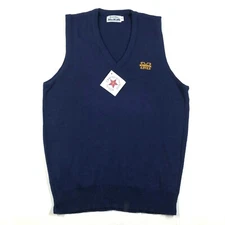Vintage University of Michigan U of M Mens S Dark Blue Sweater Vest Acrylic NWOT
