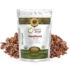 Organic Way Hawthorn Berries Cut & Sifted - Organic, Kosher & USDA Certified