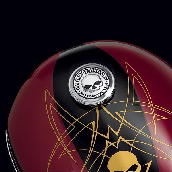 Harley softail dyna willie g skull gas fuel tank cap cover