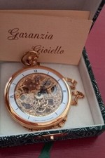orologio da tasca Lorenz, quadrante placcato oro. Cassa  visibile da ambo i lati