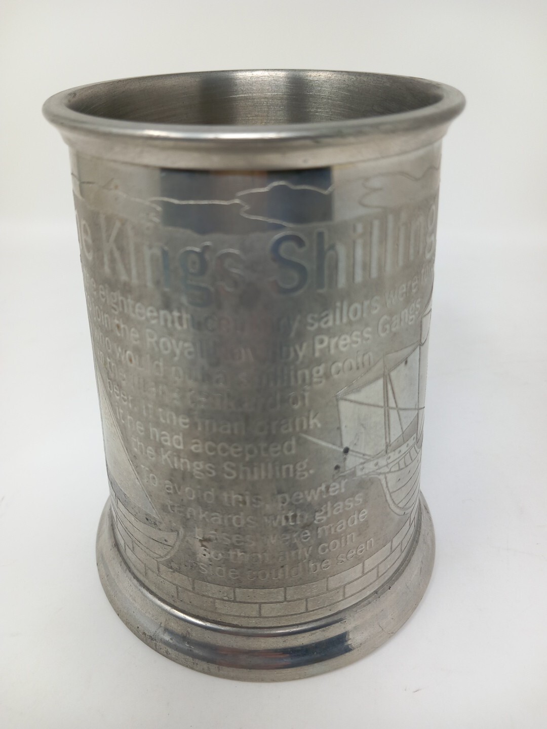 Kings Shilling Prewter Tankard Ewin Blyde Sheffield glass Bottom eBay
