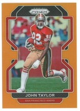 2021 Panini Prizm John Taylor Orange Refractor 076/249 San Francisco 49ers
