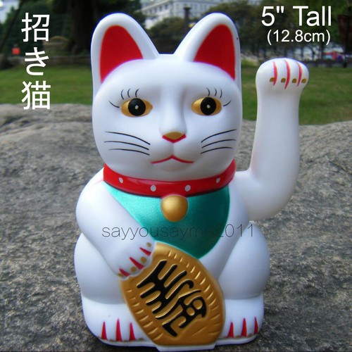 Brazo de agitación Beckoning 4,5-10,2" gato afortunado MANEKI NEKO riqueza prosperidad Feng Shui - Imagen 8 de 21