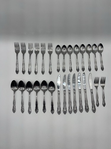 Vintage Rogers Co Dream Rose Stainless Flatware 29 Piece Mixed Lot MCM Korea - Picture 2 of 15