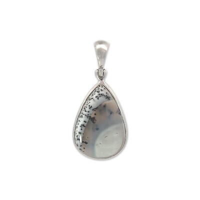 Starborn dendritischer Opal Anhänger Halskette (22'') weiß