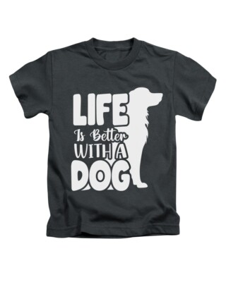 Das Leben ist besser mit einem Hund Erwachsene T-Shirt Lustig Hunde Haustiere Tiere Top Neu