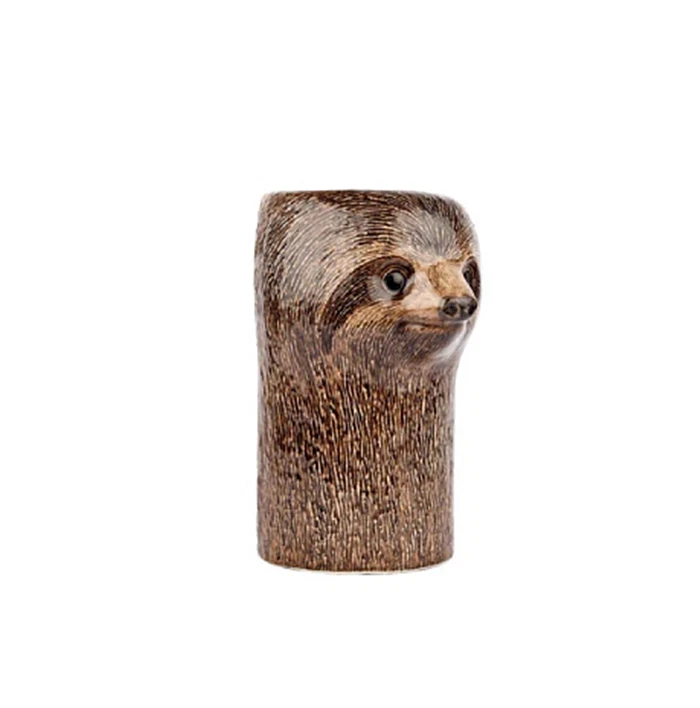 Medium Tall Vase Pot Ceramic Sloth Head Figurine Flower Kitchen Home Decor