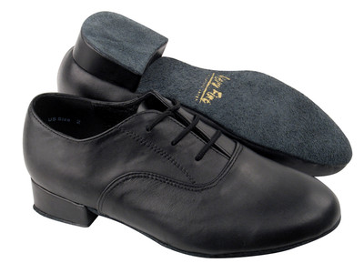 Black Leather, Boys Youth Very Fine Dance Shoes, Latin, Salsa 919101B - 2722