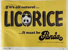 Panda Candy Print Ad Original Vintage 1980 Rare VHTF Licorice Finn Cresskill NJ